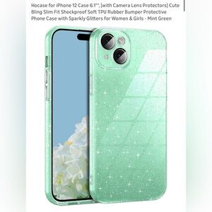 Mint Green Glitter Case for iPhone 12